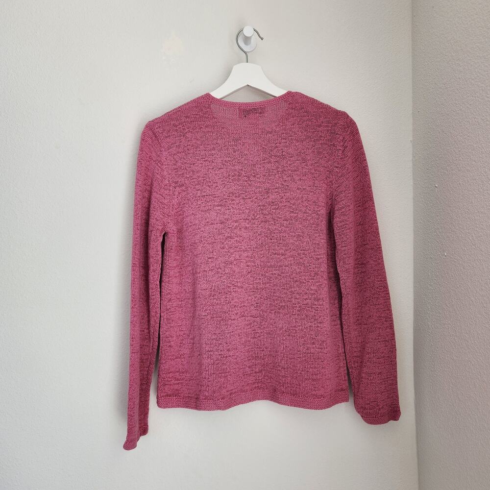 Vintage 80s 90s Pendleton Pink Open Knit Button Front Cardigan Sweater S - Picture 5 of 8